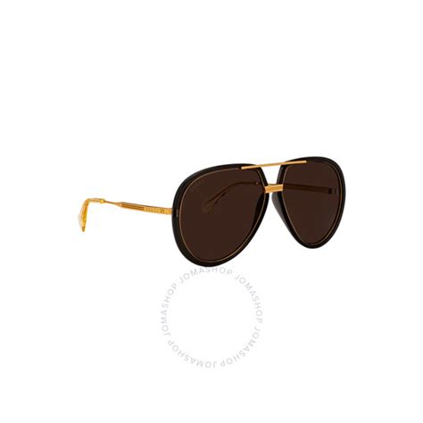 Gucci Men's Gold Tone Pilot Sunglasses GG0904S001